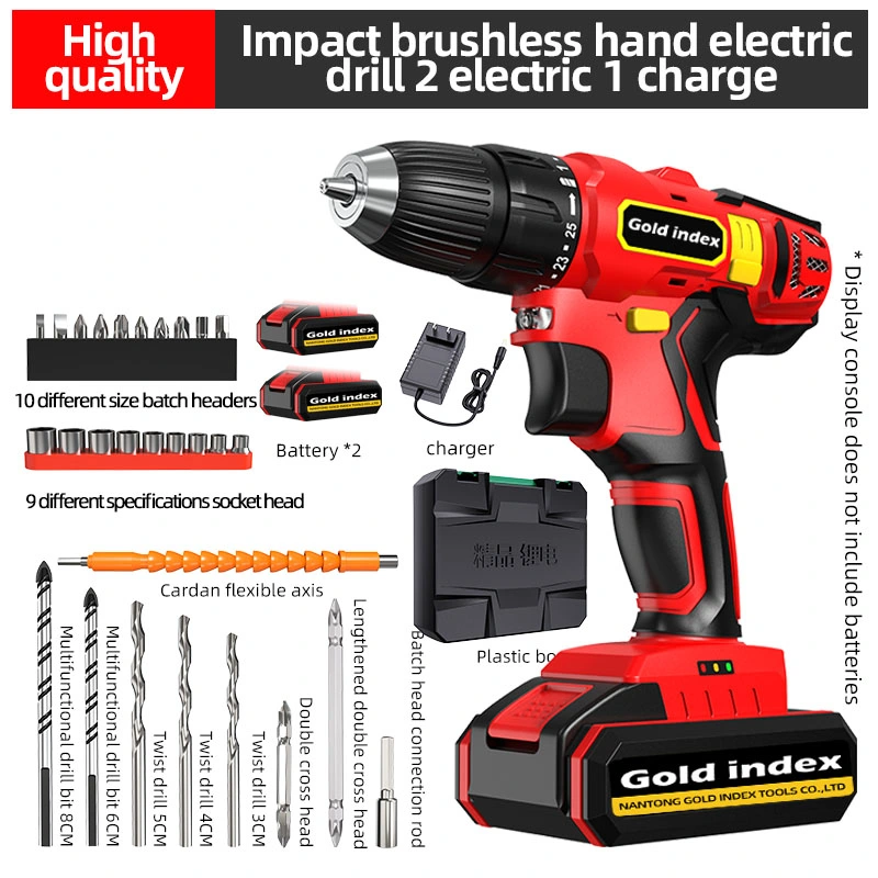 Gold Index 21 в Electric Drill Nail Mini Cordless Machine Hand Литий-ионный комплект вертикального точильного долота аккумулятора Высокомощные дрели