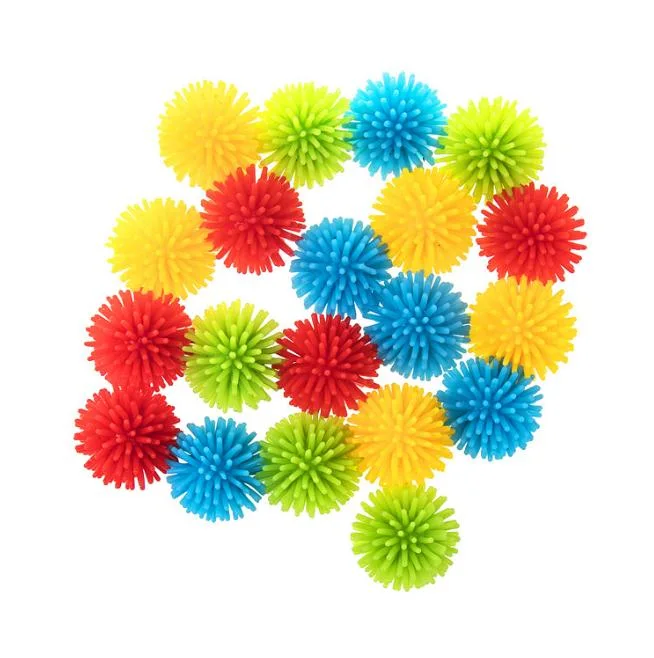 Großhandel/Lieferant 3,2cm PVC Spiky Finger Ringe Mini Gummi Soft Ball Kunststoff Spielzeug für Kinder Party Bevorzugung Kapsel Spielzeug