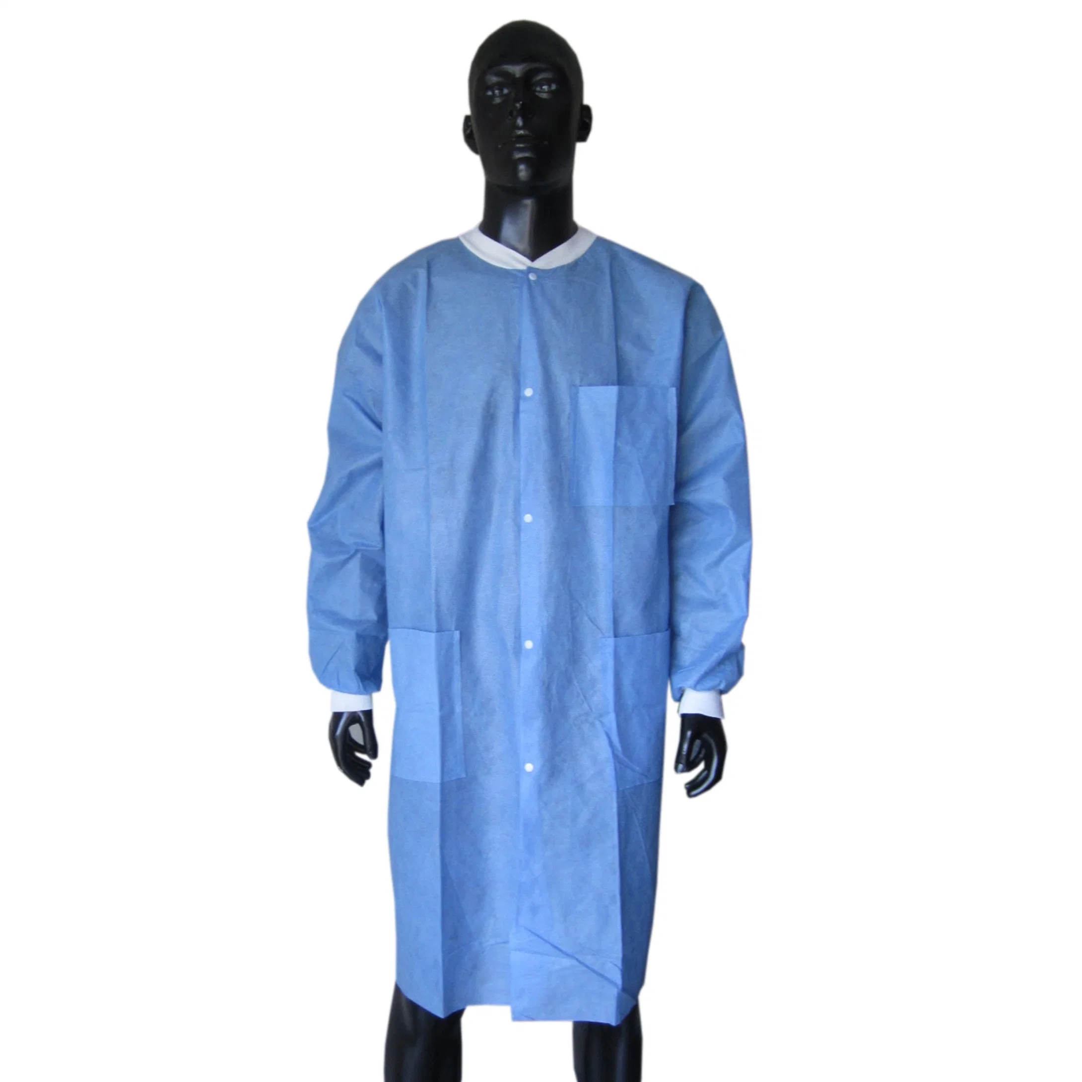 Nonwoven Waterproof Lab Coat, Disposable Acid Resistant Lab Coat