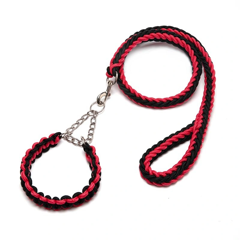 Woven Dog Collar Dog Chain Pet Collar Eight Strands of Nylon Lead Rope