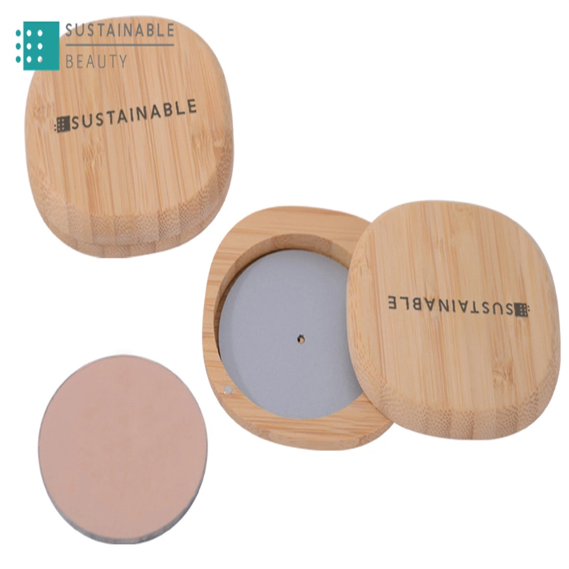 Runde Compact Powder Leer Blush Case Kunststoff Kosmetische Verpackung