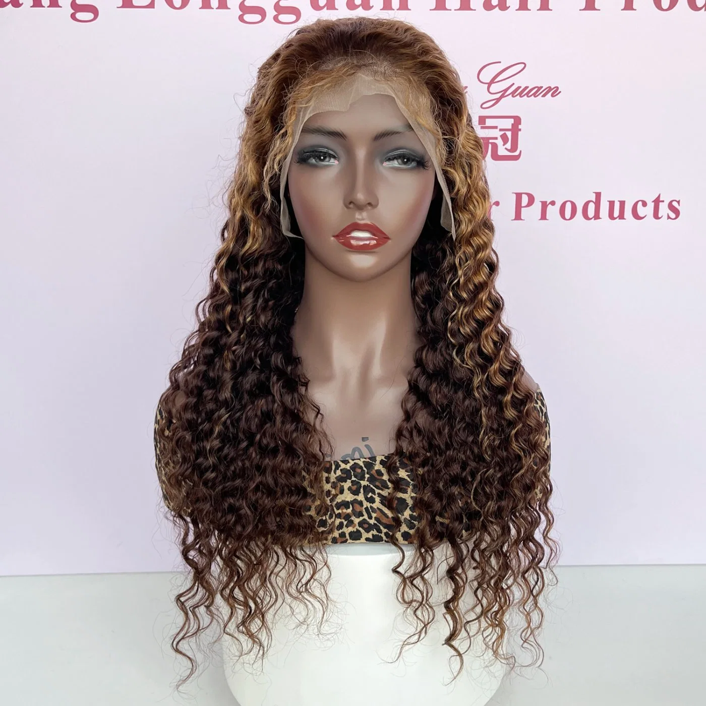 Human Hair 24-Inch P42730# Deep Wave 13X4 Lace Front Wigs