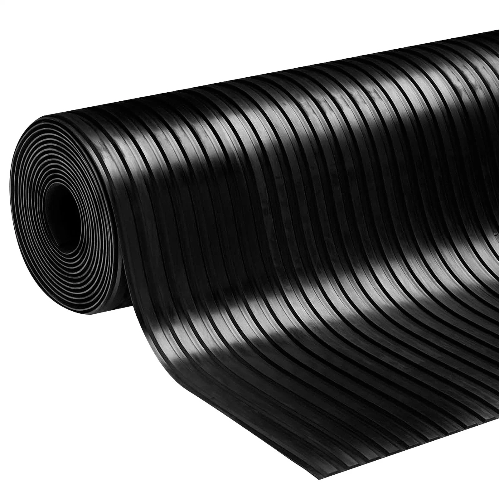 Coloured Durable Industrial/Commerical Anti-Slip Rubber Safety Wide Ribbed Rubber Sheet