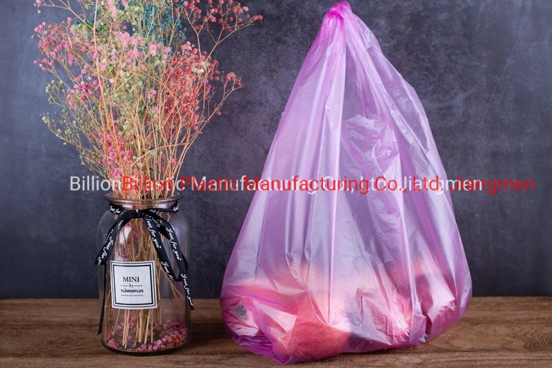 Translucent Poly Plastic Vest Bags Carrier Shopping Bags with Color