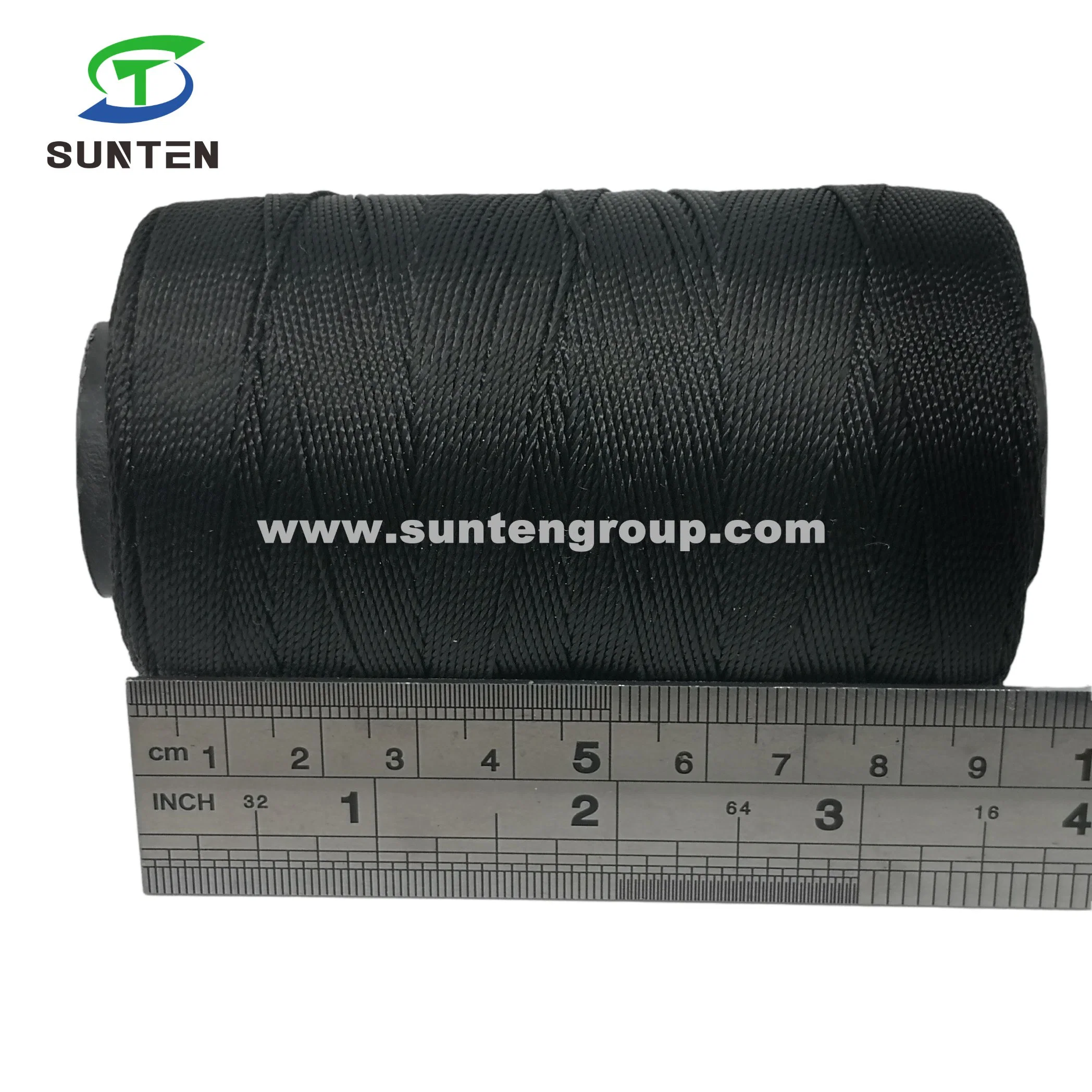 Alta Tenacidade Preto de PE/PP/poliéster/Nylon trançado de plástico/Multi-Filament trançada/Enfardadeira/Thread/Linha de embalagem/Pesca Linha de Líquido 210d/380d pelo carretel/Molinete/bobina/Hank