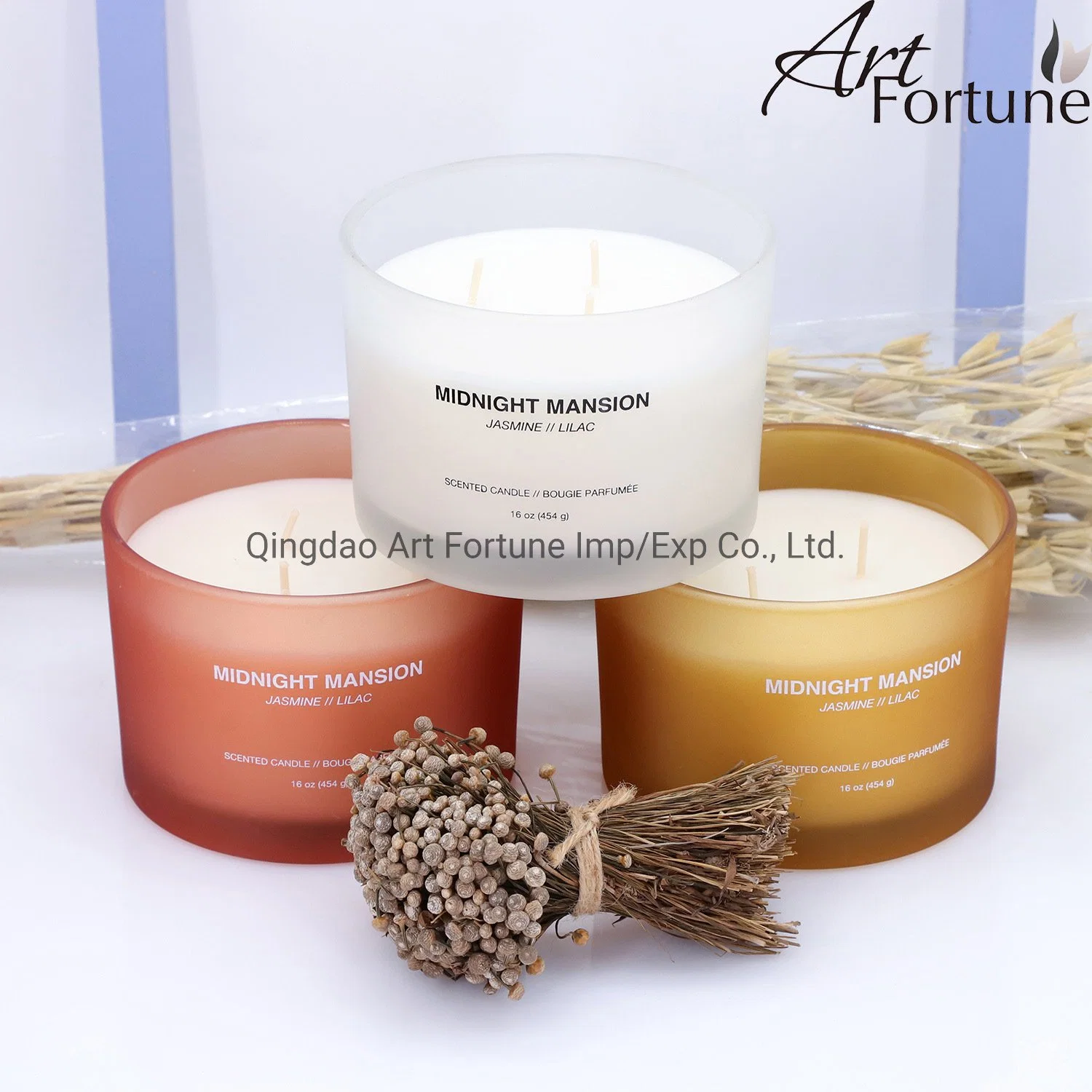 Private Label 15 Oz Three Multi Wick Luxury Scented Candles with Wooden Lid for Home Decor