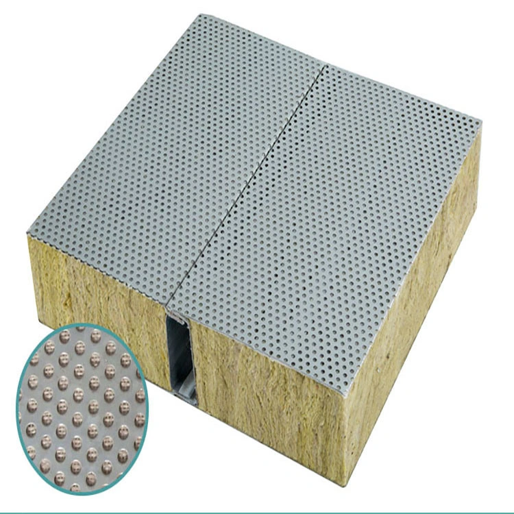 50 mm Rock Wool Acoustic Perforated PPGI Sandwich Panel for Construction