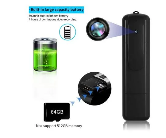 Mini-caméra embarquée 1080P Full HD Video Security Cam IR Mini-caméscopes de vision nocturne avec boîtier
