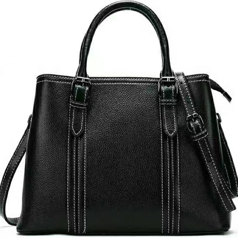 Cuir véritable sacs fourre-tout ordinateur Mesdames sac à main de l'épaule Sac de peau de vache