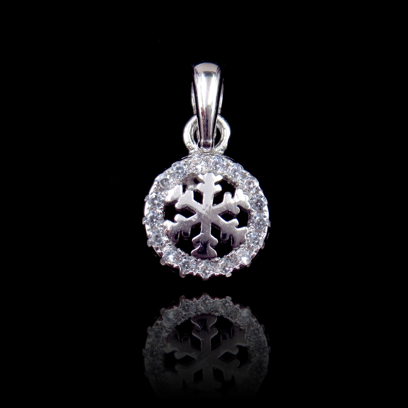 Romantic Butterfly Shape with Rosette Cubic Zirconia Pure 925 Silver Pendant for Gifts