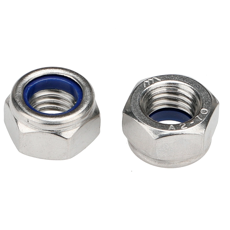 DIN985 Stainless Steel 304 Hex Nylon Insert Locknuts Elastic Stop Nuts Bolt and Nut Hardware