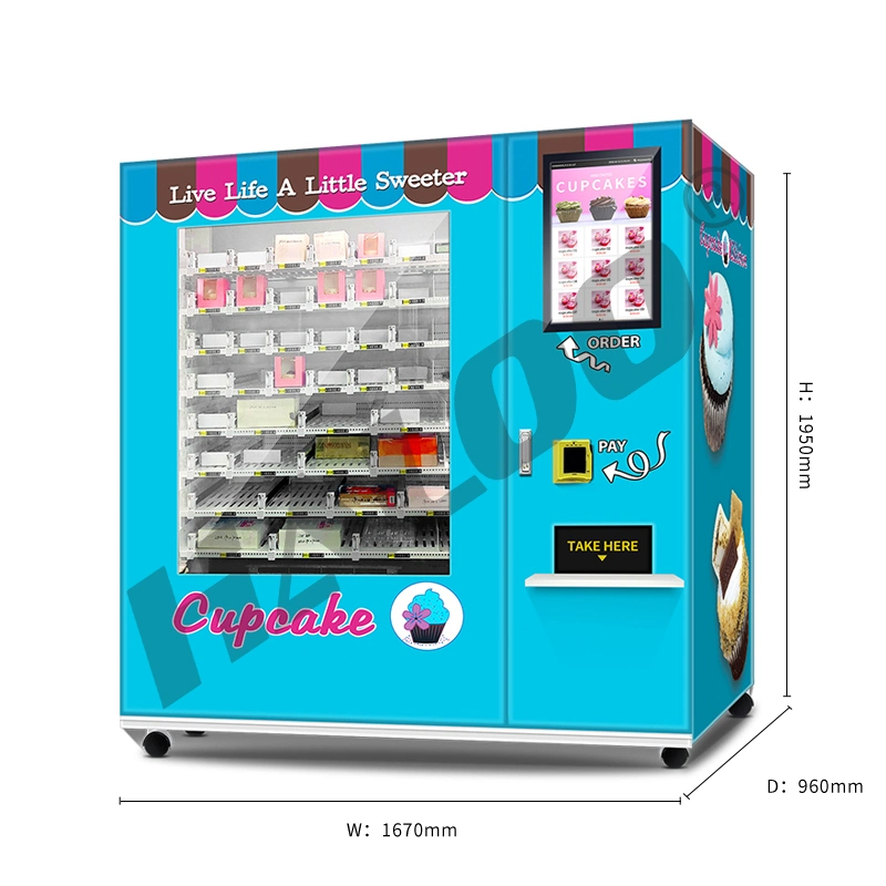 Китай непосредственно на заводе автоматических Cupcake ATM Cupcake автомат с сенсорным экраном и систему элеватора