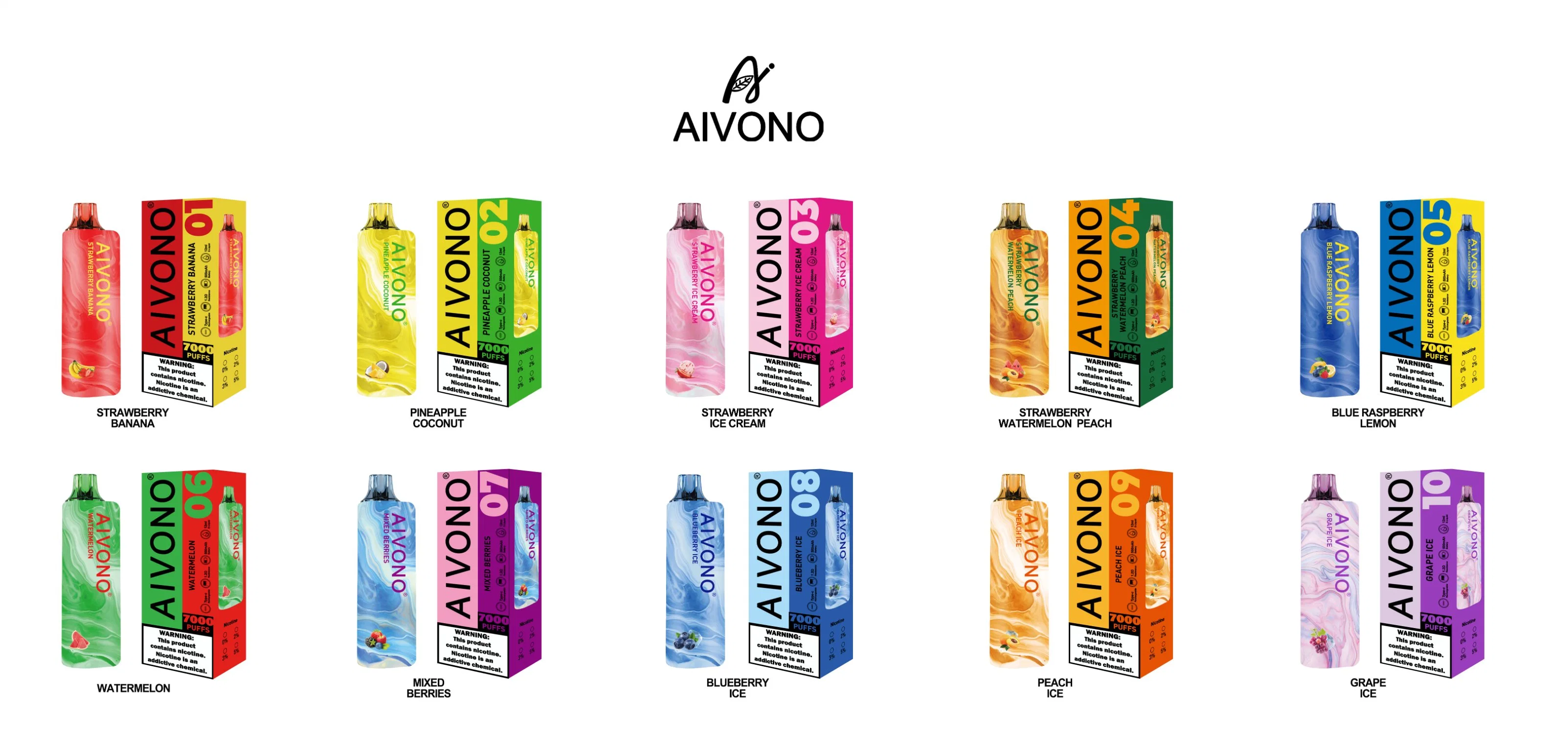 Aivono Aim Gun 7000 Puffs Vs Lost/Mary Mo5000 Puff Mesh Spule 10ml 500mAh Fruchtaromen E Zigarette Großhandel Einweg Vape