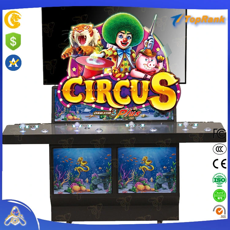 New High Profit Online Coin Operated Machine 55 Inch Standing Arcade Shooting Fish Game Tables 2 Player 3 Plus Ocean King Fish Game Circus