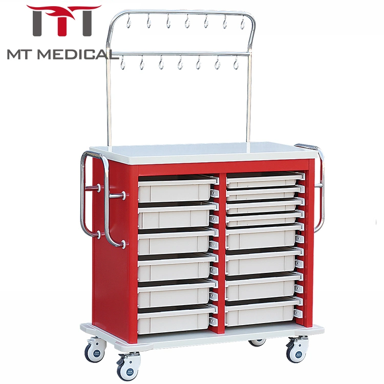 Chariot médical d'hôpital Mt Utilisation médicale Chariot d'infusion en matériau ABS