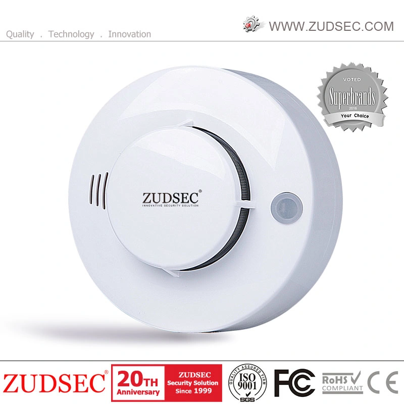 Photoelectric Standalone 9V Wireless Fire Alarm Smoke Detector for Home Security