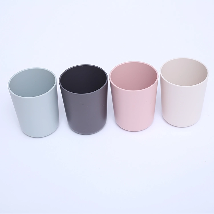 Wholesale/Supplier Reusable Biodegradable Coffee Cup Wheat Straw Plastic Cup Set for Picnic