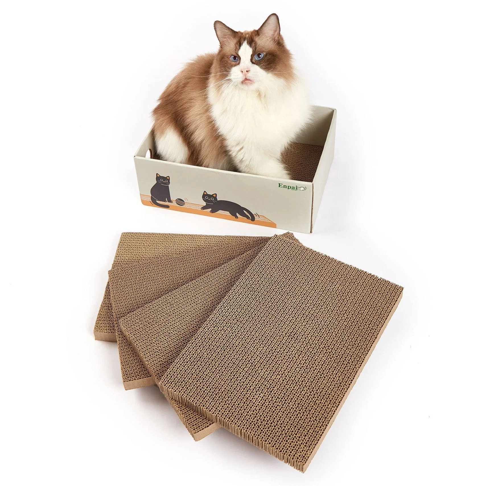 Customized Printed Five-in One Wear-Resistant Cat Scratching Paperboard