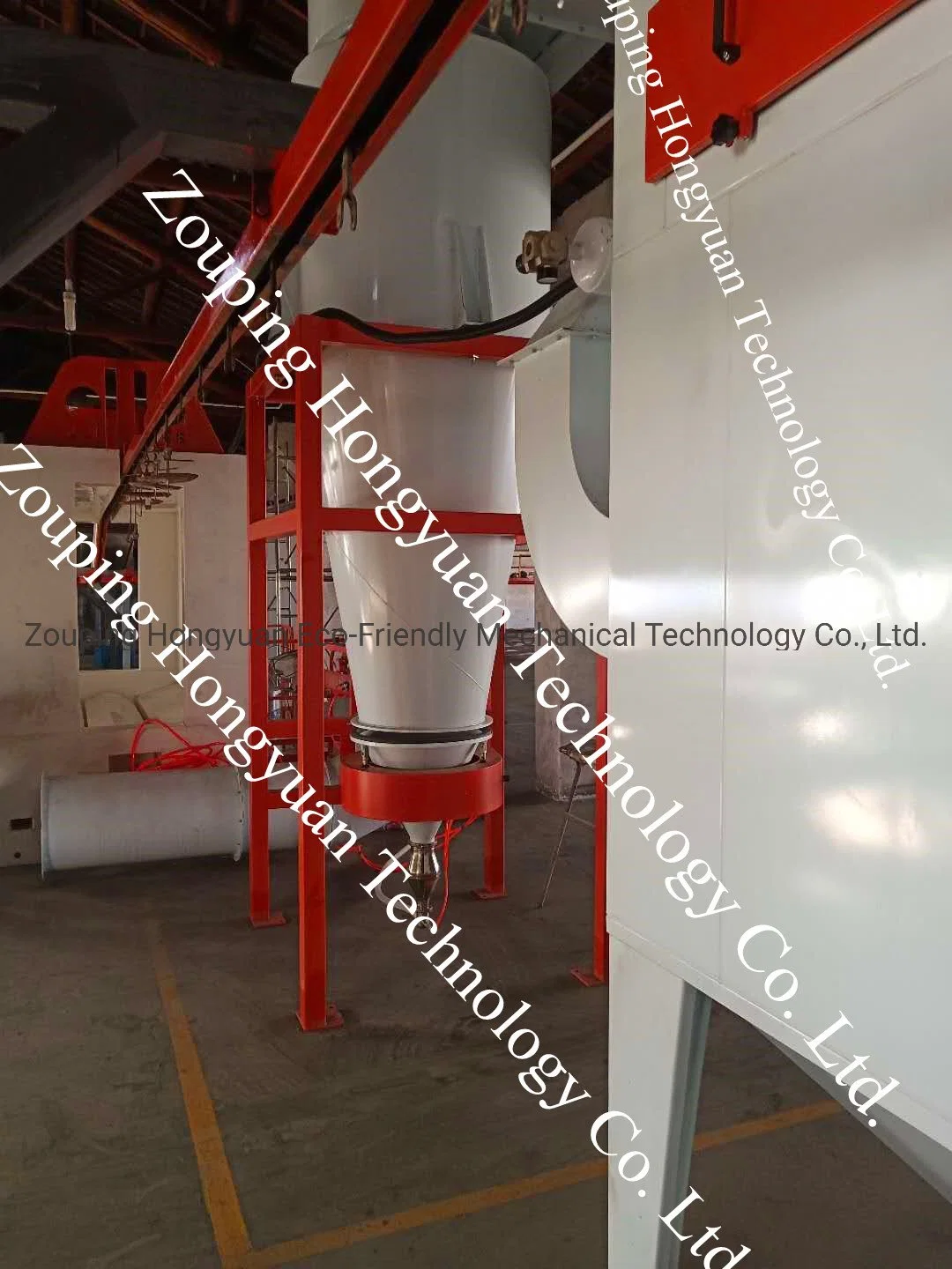 Fast Color Change Spray Booth with Cyclone System Including Coating Spray Gun