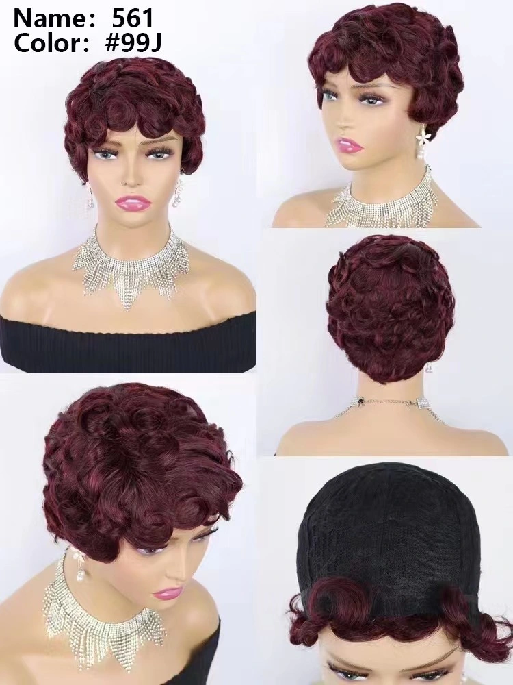 Pixie Cut Human Hair Lace Wig Short Curly Hair Small Natural Color Very Fashionable