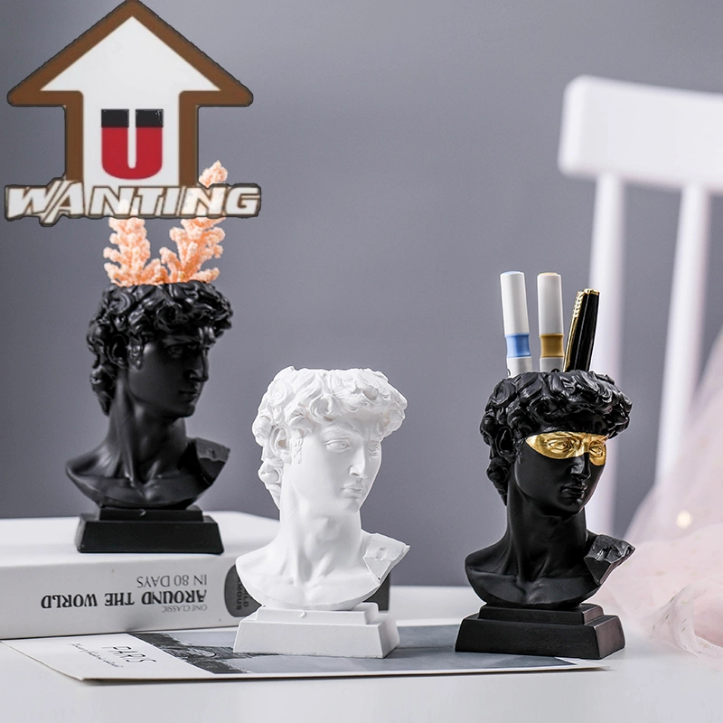 Polyresin David Pen Container Brush Classic Figure Home Table Decoration Handicraft Gift