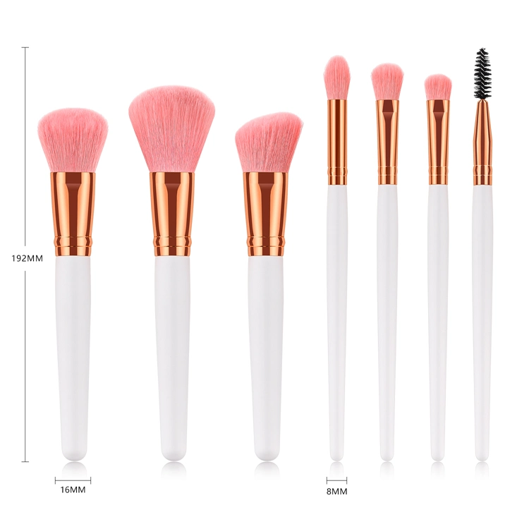 7pcs Make-up Pinsel Premium Synthetic Rose Gold Make-up Pinsel Legen Sie Foundation Concealer Augenpinsel Fest