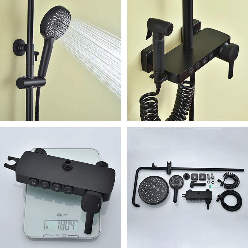 Thermostatic Hot Cold Water Mixer Tap Mixer Shower Faucets with Tub Spout Bidet Hot Cold System Tap