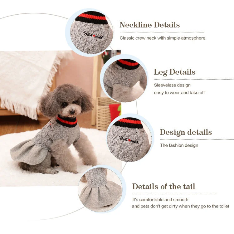 High quality/High cost performance  New Soft and Comfortable Pet Skirt Dog Knitted Clothes