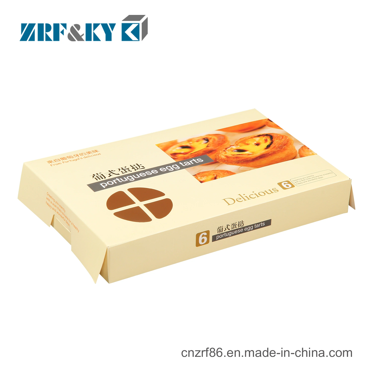 Custom Printed Food Grade Cake/Custard/Egg Tarts Packaging Boxes for Bakery