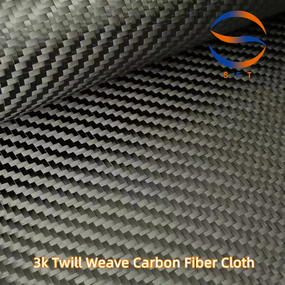 160 G/M2 fibra de carbono para energia eólica normal Twwill Weave de 3 K.