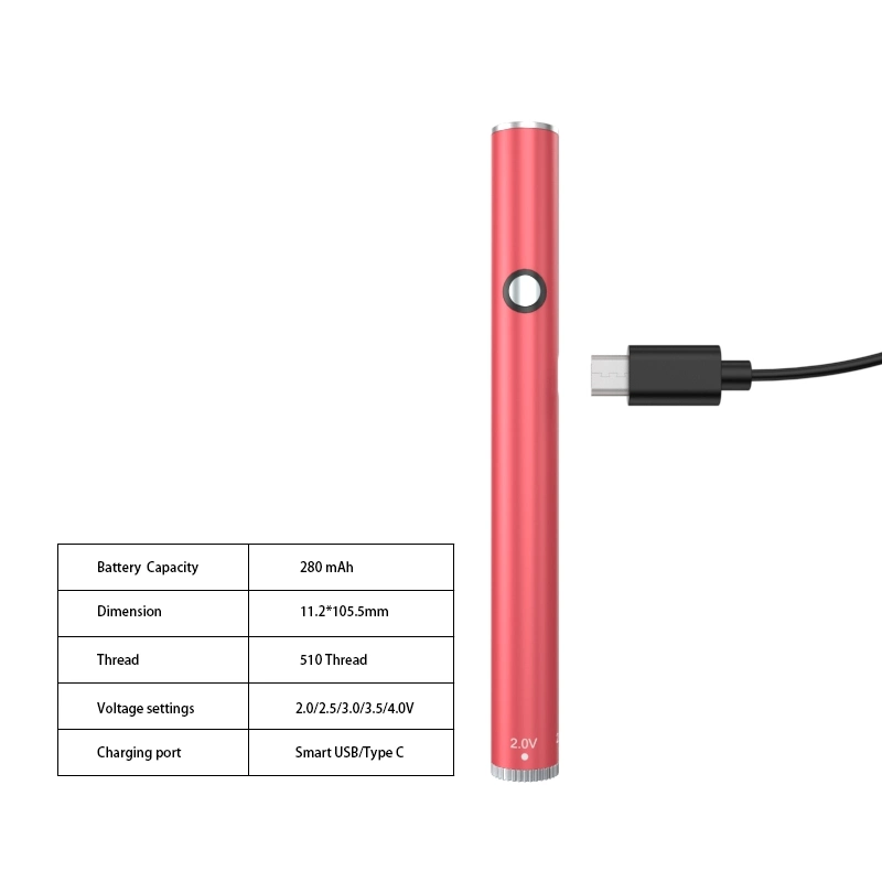 510 Thread Oil Vape Pen Battery USB C Low Voltage Preheat Vaporizer Battery
