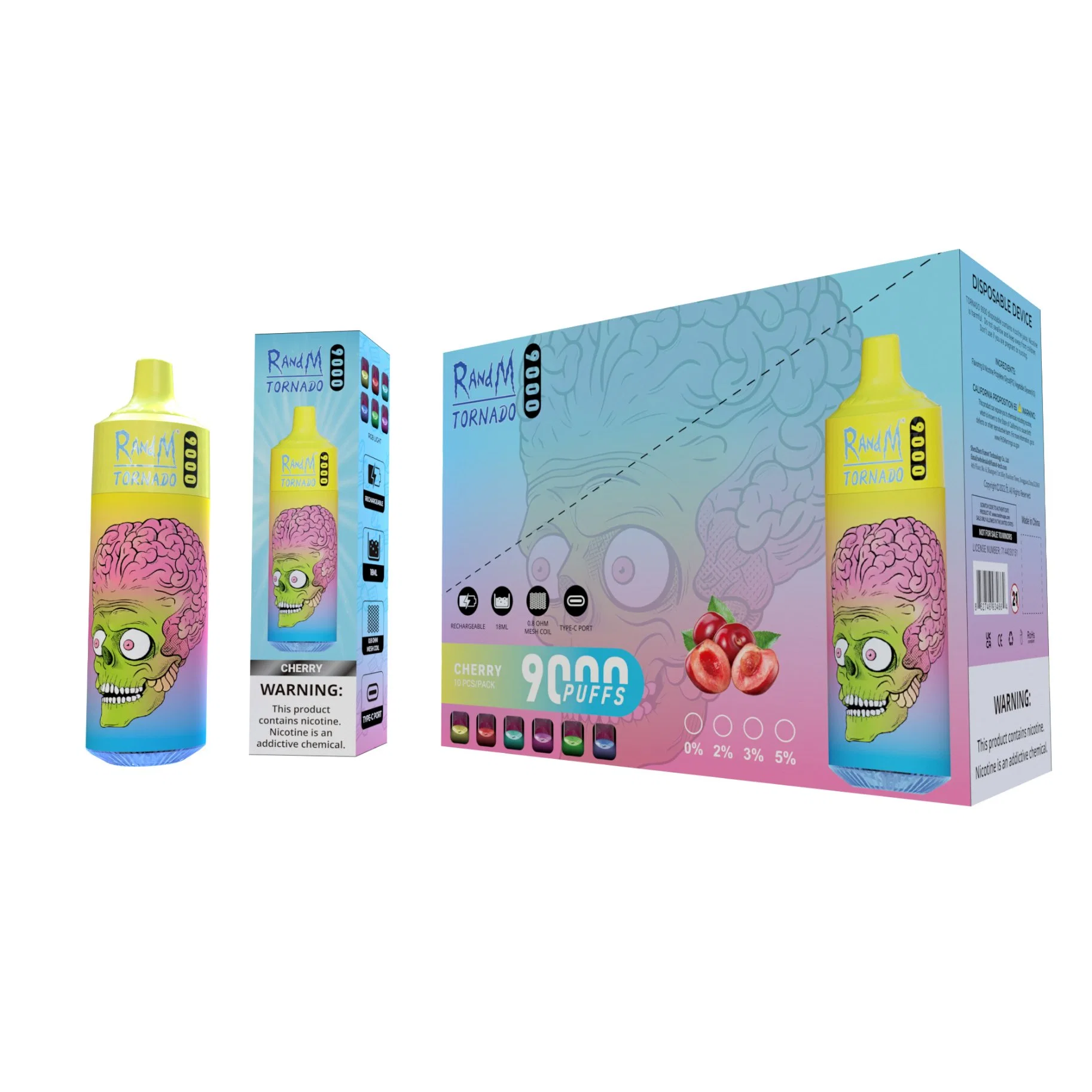 Originales Vapes desechables Randm Tornado 9000 Puffs con 20 sabores En stock