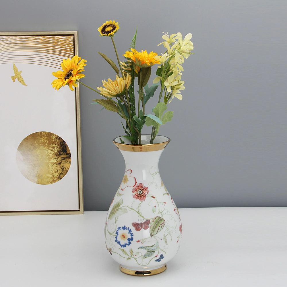 V106 Contemporary Porcelain Vase Flower Arrangement Wholesale/Supplier Rustic Vase Ceramic Table Flower Vase for Living Room