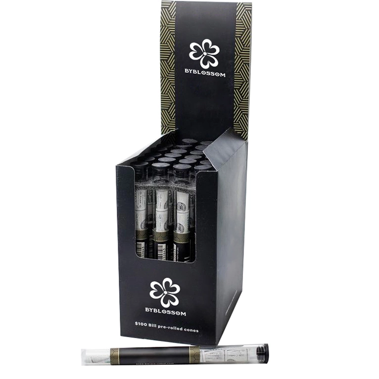 Single Individual Package Pre Roll Cigarette Packaging Box and Display Case