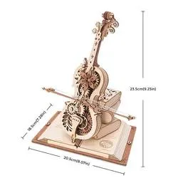 Robotie Rokr DIY montar Magic Cello Música mecánica 3D de madera Rompecabezas para adolescentes