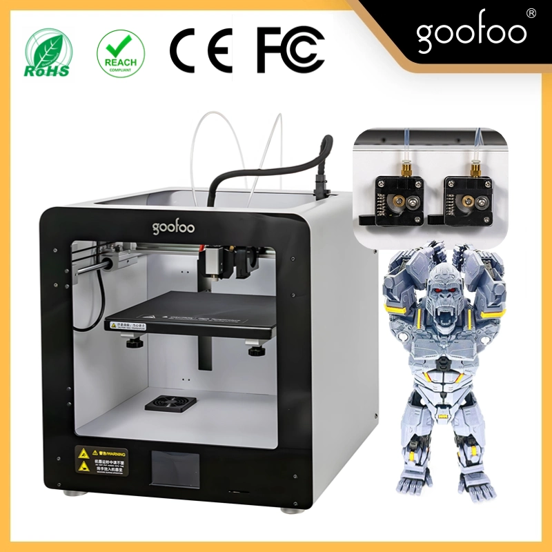 Modular Dual Extruder Desktop 3D Printer 2 in 1 out Industry Linear Rail to Print with 1.75mm