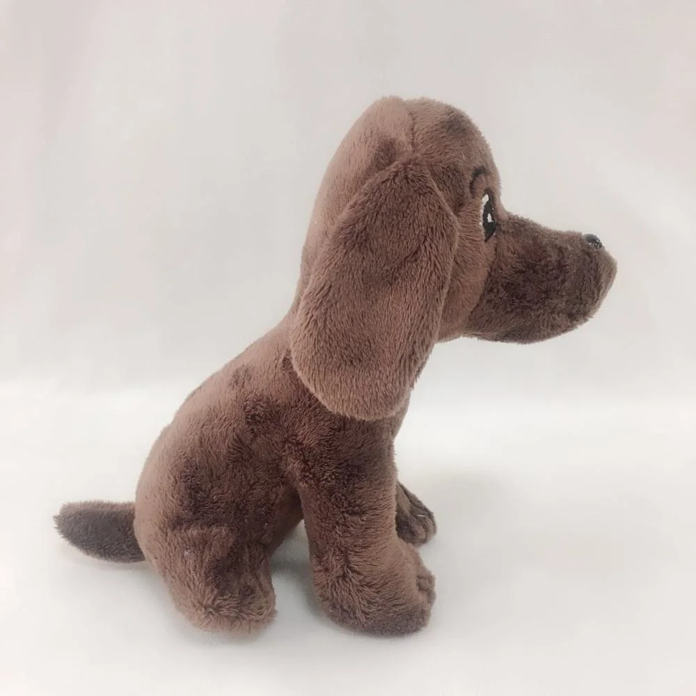 Plush Stuffed Animal Toys Running Black Dog for Kids