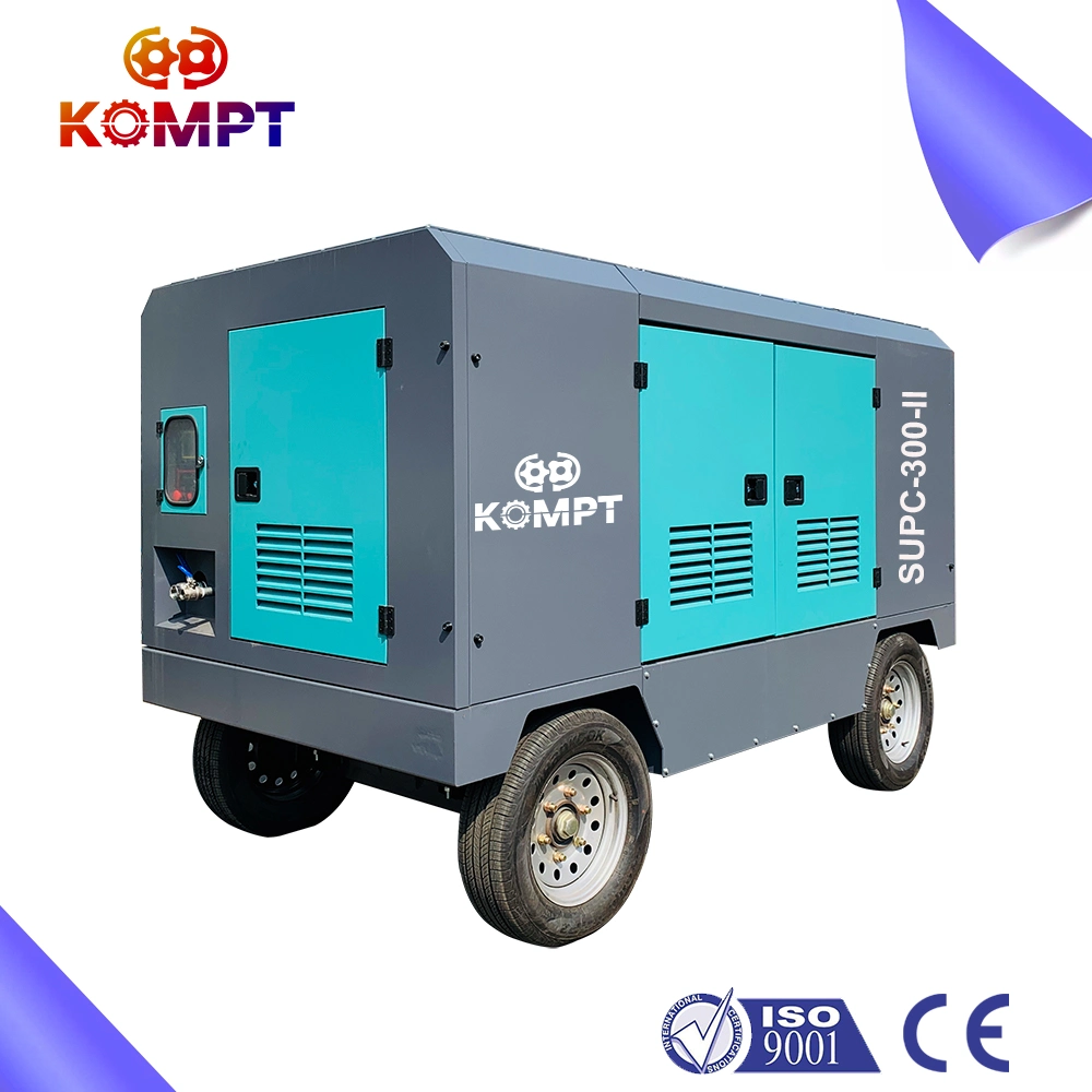 Best Selling High Pressure Low Energy Consumption 22kw 7bar Portable Diesel Screw Air Compressor for Transportation