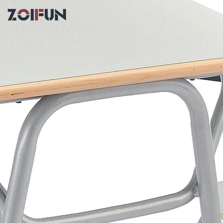 China Zoifun Wood MDF PVC PU Edge Wooden Classic Student Classroom Table Chair Set