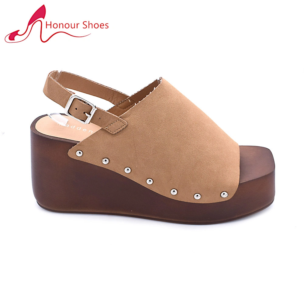 New Large Beach Wedge Sandals Women's PU Thick Sole Shoes