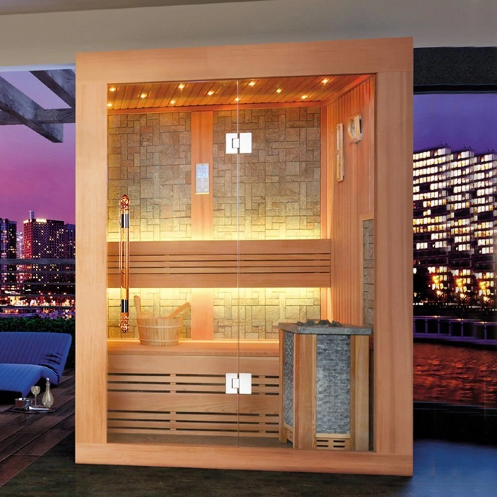 Large Size Polished Surface Finished Solid Wood Luxury Sauna Room