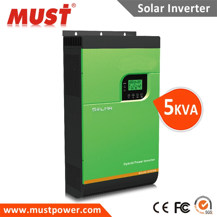 Onduleur solaire hybride 24V 48V on/off Grid Tie 2kw 3kw 4kw 5kw avec contrôleur de charge solaire MPPT 80A et fonction parallèle pour projet d'appareils domestiques