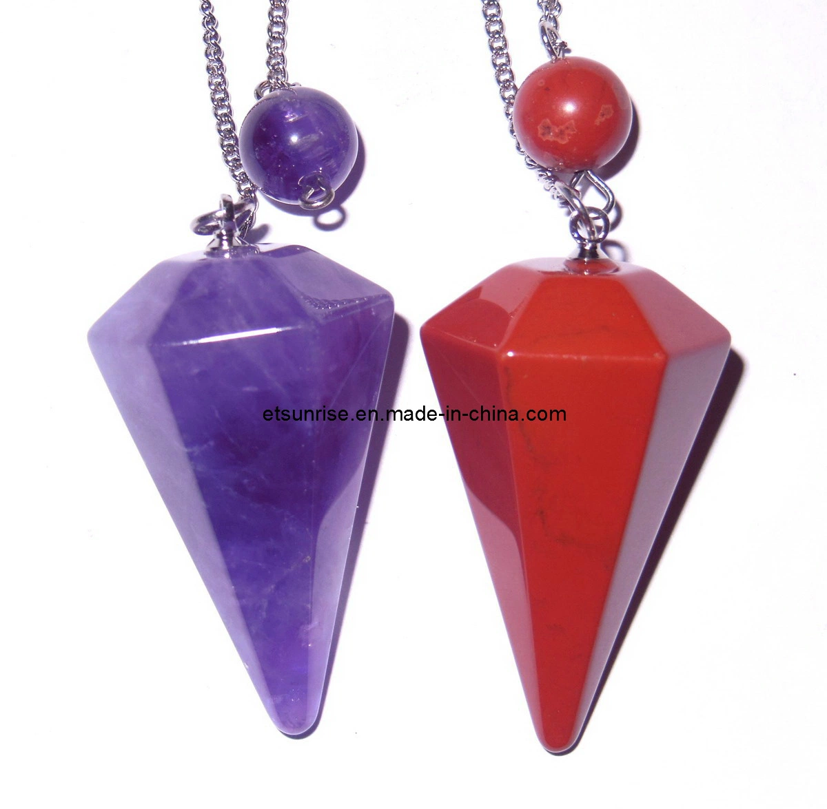 Crystal Hexagonal Pillar Cone Soul Pendant Necklace Cut Jewelry Gemstone Pendant<Esb01444>