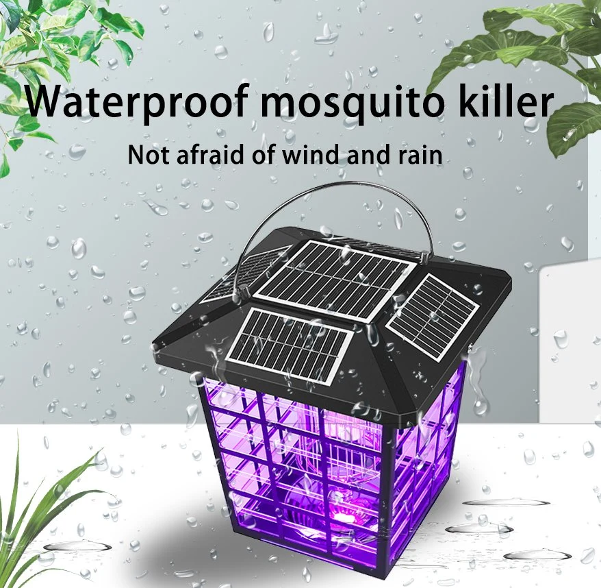 Factory Direct-Sale Swatter Soalr asesino de mosquitos mosquitos impermeable Anti LED lámpara solar