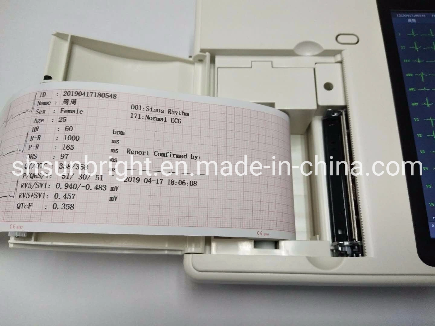 Equipo portátil de ECG Holter de 12 derivaciones digital para UCI hospitalaria con Impresora