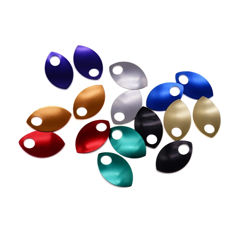 Dongguan Factory Custom Stamping Blank Anodized Aluminum in Multiple Colors 20mm Dragon Carved Tear Drop Pendants Metal Dragon Scale with Holes