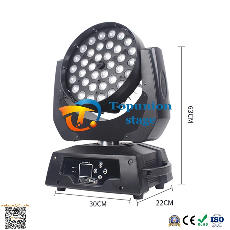 Full Color LED Focusing Moving Head Zoom Lights Effect Stage RGBWA UV 6 in 1 Projector Light