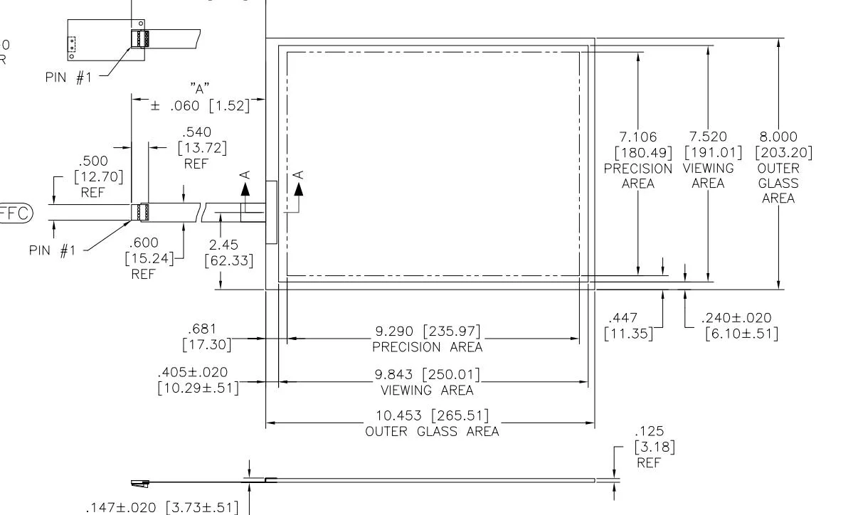 12.39 pulgadas de 3m de superficie de la sustitución de la pantalla del panel táctil capacitiva 17-9581-203