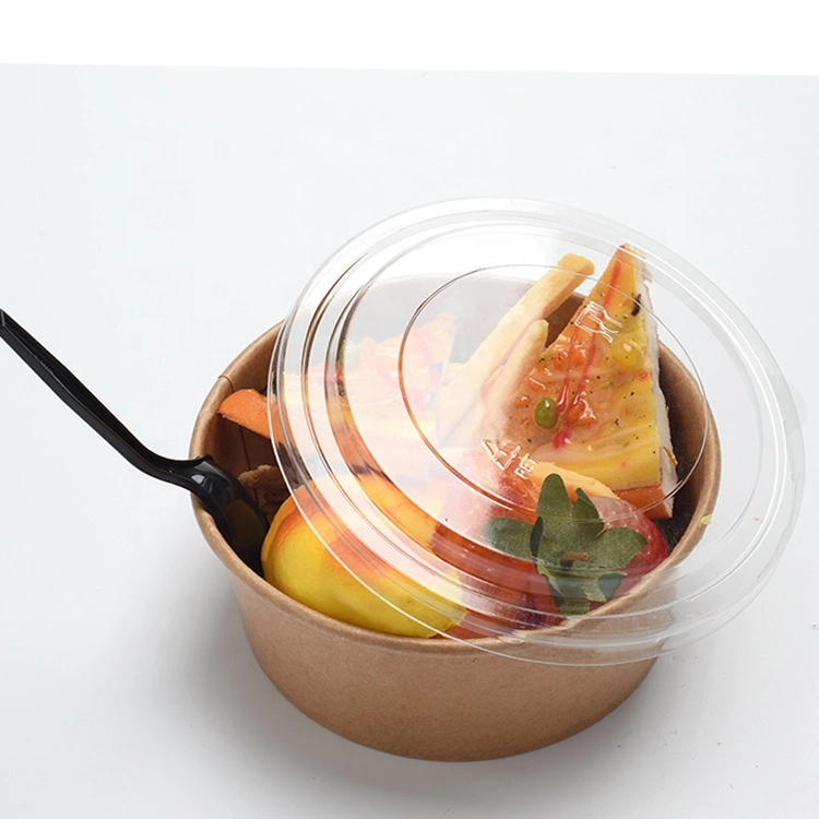 1300 Ml Disposable Printed Kraft Salad Bowl Disposable Paper Bowl for Salad