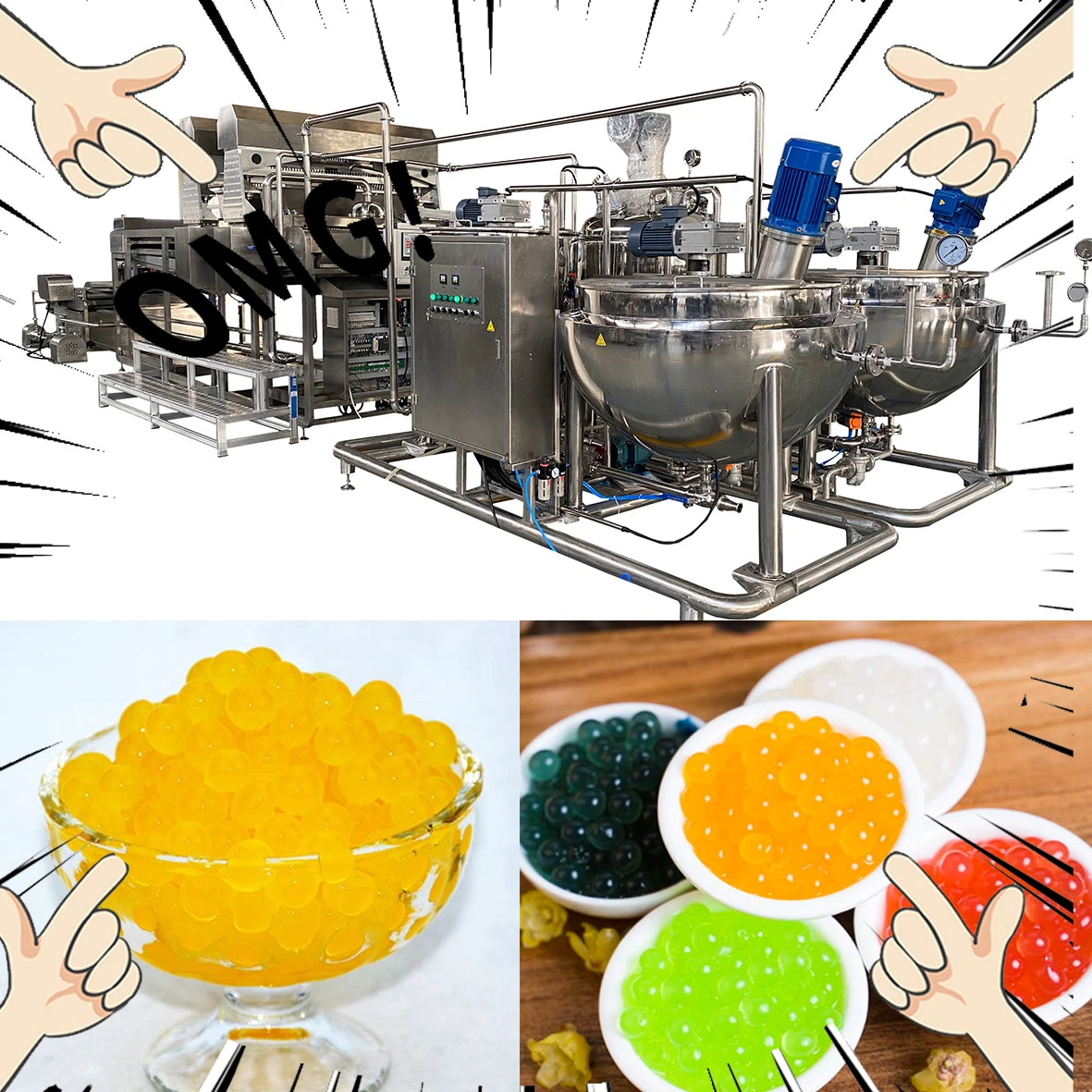 Green Health Food Juice Filling Ball Manufacturing Line Diamond Agar Ball Production Machine